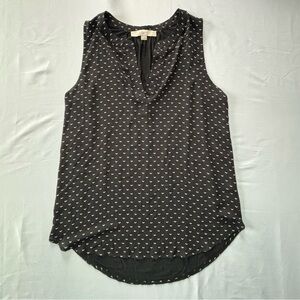 Loft Women’s Black and White Sleeveless Blouse Size XS EUC Workwear Minimalist